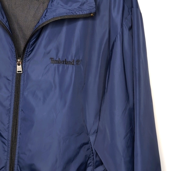 Men's Timberland Navy Stow and Go Packable Windbreaker Rain Jacket XL Vi… - Picture 4 of 13